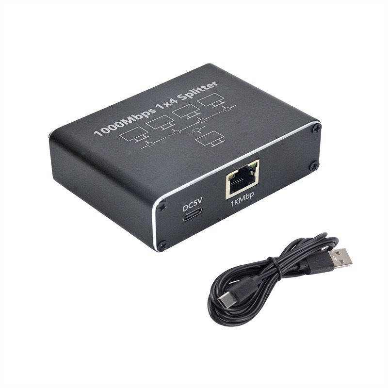 ギガビットネットワーク分配器1分4分3ネットワークケーブル分割器RJ45ネットワークポート交換1分4同時インターネット接続|undefined