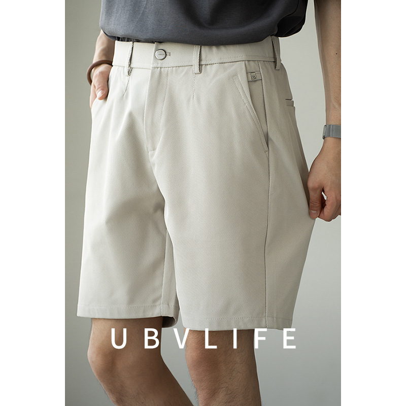 [Business Casual Series] Textured Straight-Leg Shorts Men's 2025 Summer Solid Color Cool Casual Pants
