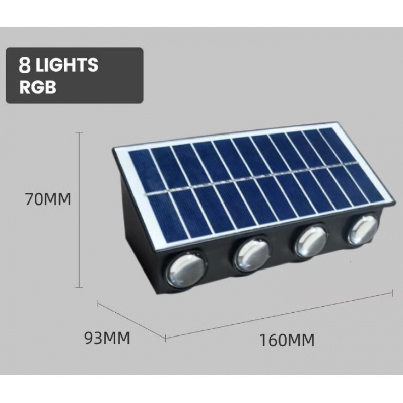 Lámpara Solar de Pared para Exteriores, Impermeable, Iluminación Arriba y Abajo, Luz de Jardín, Ambiente Paisajístico, Luz Decorativa para Jardín