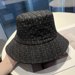 女性用の韓国風春と秋の帽子、大きなつば、顔が見える小さなフィッシャーマンハット、ベビーブレスバケットハット、ホットダイヤモンドカジュアル多用途盆地帽子