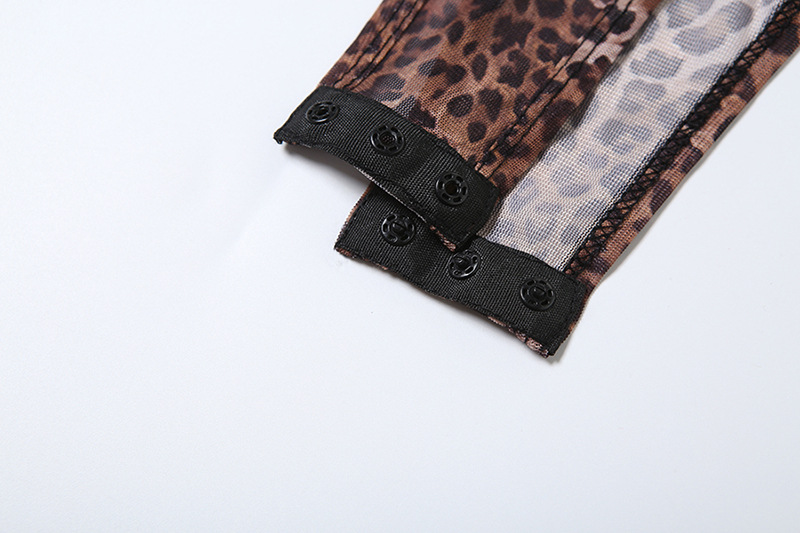 Spring Sexy Waist Trimming Contrast Color Sleeveless Leotard High Waist Leopard Print Trousers Two Piece Sets