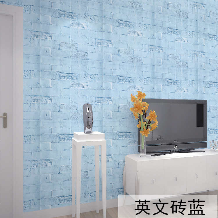 Self-adhesive wallpaper Self-sticking wallpaper English brick living room rental room hairdressing shop facade use wall sticker