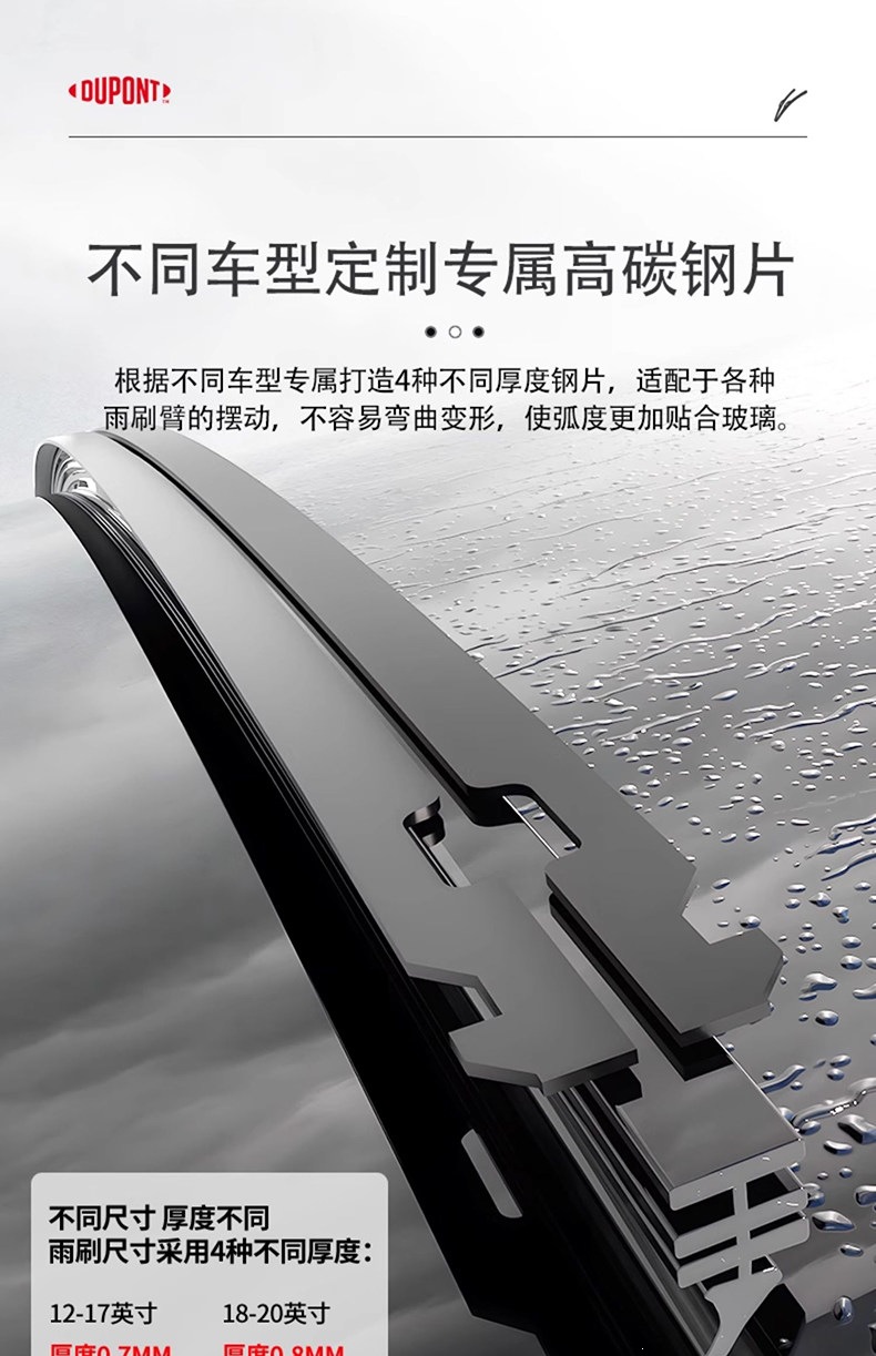 Dupont Wiper Blades for Cars, Boneless Wipers, Silent, Original Factory Quality, Car-Specific