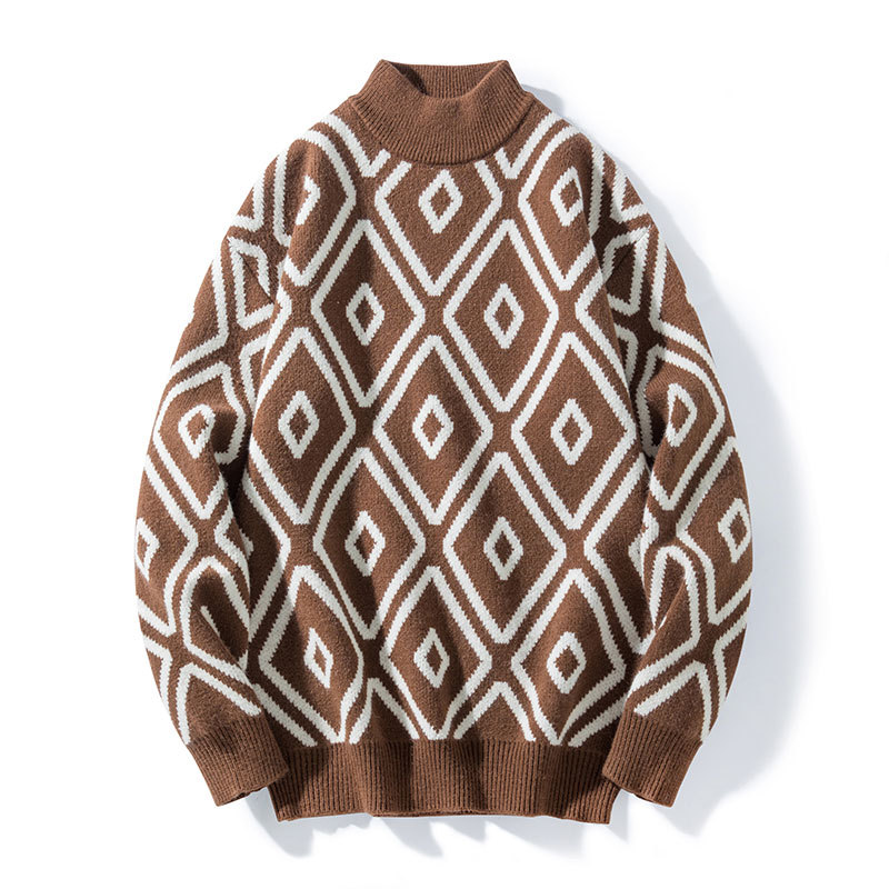 Herenkleding speciale levering herfst en winter nieuwe halve coltrui heren trendy gebreide trui binnenbroek overhemd verdikt_voghion.com