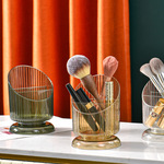 批发化妆桶透明pet口红刷子收纳筒多功能桌面杂物文具笔筒亚马逊