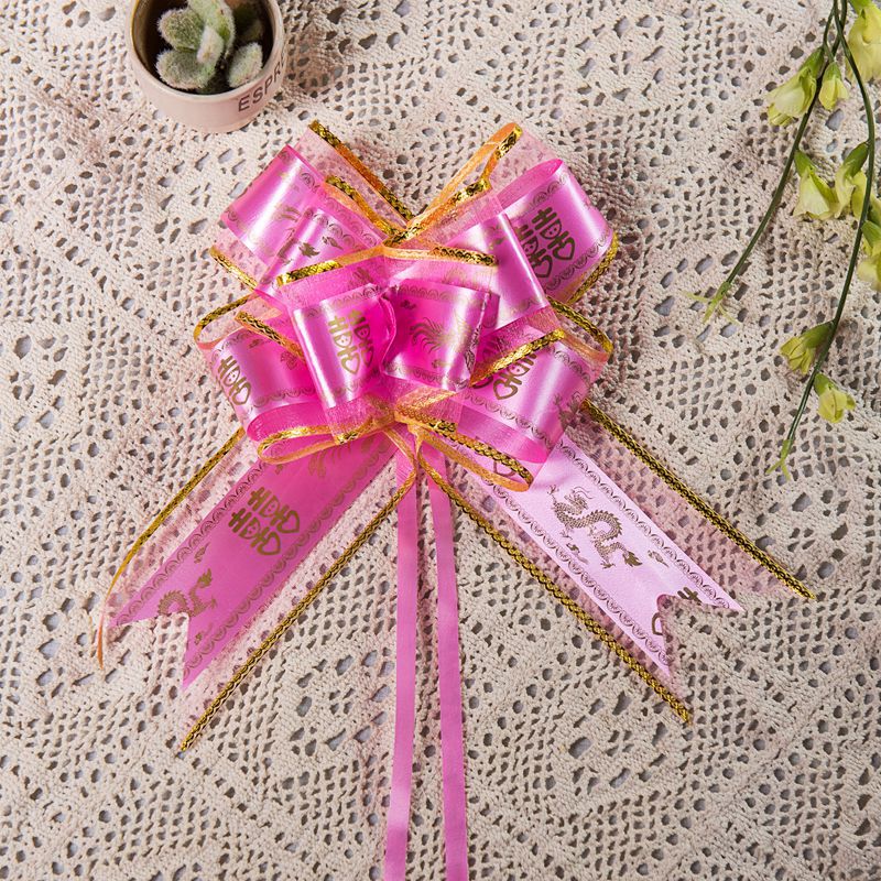 Suministro directo de fábrica suministros de bodas y bodas boda coche de boda tire de la flor 70 hilo de nieve de alto grado dragón y Fénix doble felicidad tire flor de la puerta de la flor