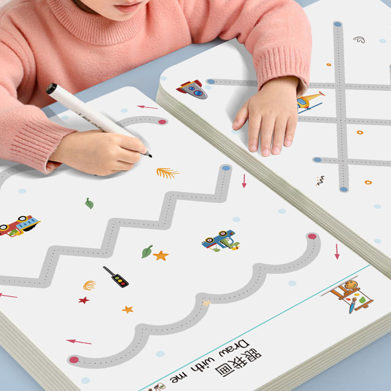 Children's Pen Control Training Copybook Kindergarten Red Writing Book Children's 3-year-old 6-year-old Baby Painting Book Painting Book Children's Pen Control Training Copybook Kindergarten Red Writing Book Children's 3-year-old 6-year-old Baby Painting Book Painting Book