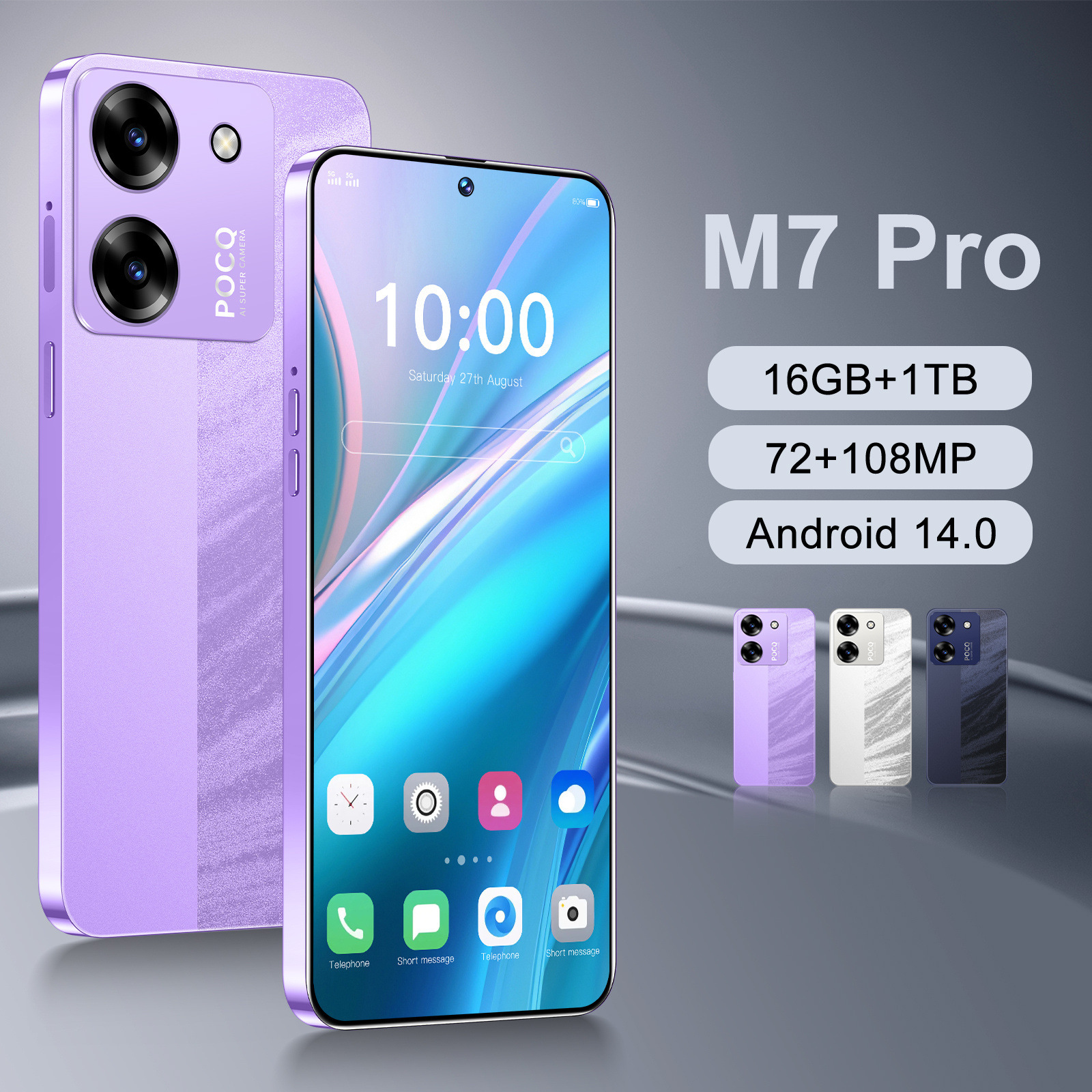 Hot-Selling New Cross-Border M7 Pro Mobile Phone 16+1Tb Foreign Trade Large-Screen Smartphone Source Factory Can Be Shipped on Behalf of