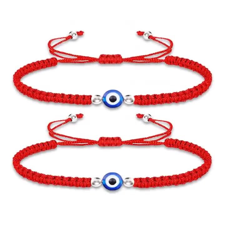 Cross-border Explosive Devil's Eye Bracelet Women's Simple Fashion Trend Hand-woven Hand Rope Blue Eyes Friendship Red Rope Cross-border Explosive Devil's Eye Bracelet Women's Simple Fashion Trend Hand-woven Hand Rope Blue Eyes Friendship Red Rope
