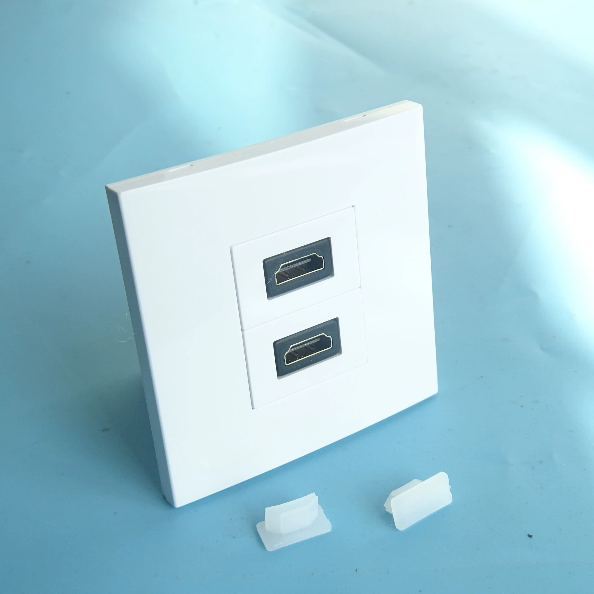 Type 86 two -bit with 128 HDMI welding module VGA band line directly insert multimedia wall socket panel