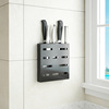 Free punch stainless steel kitchen Shelf Wall mounted Rack Tool carrier Lid Storage flavoring black pylons