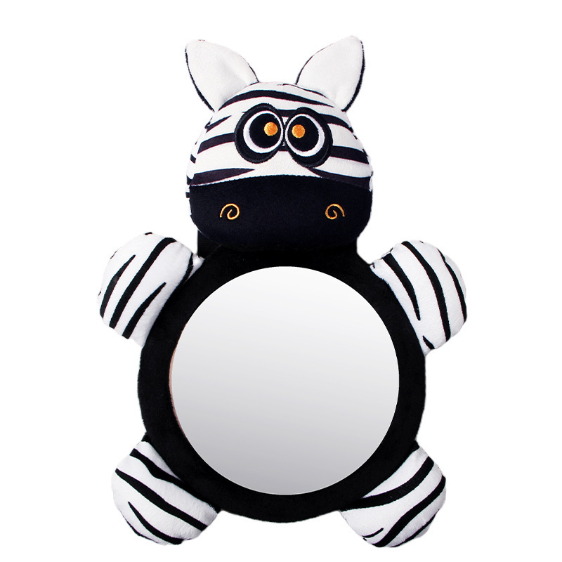 Espejo retrovisor de cebra blanco y negro