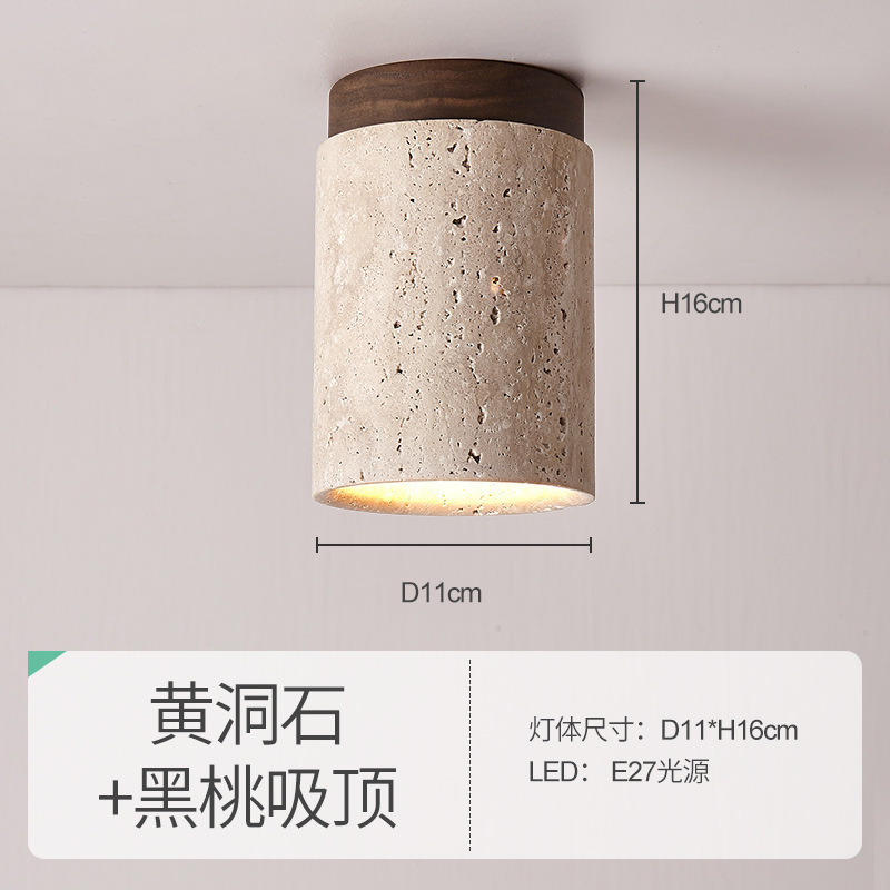 Estilo de seda cueva amarilla lámpara de techo de piedra Arte Creativo nórdico lámpara de techo pasillo japonés entrada B & B balcón