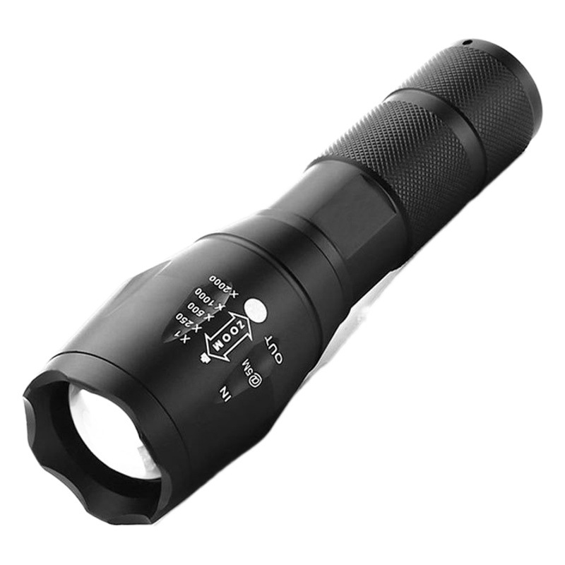 Temu Linterna de luz fuerte de enfoque telescópico transfronterizo de aleación de aluminio impermeable al aire libre Proyector portátil de alto brillo Linterna