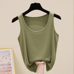 Women's Large Size Fat Mm Slimming Summer Ice Silk Ribbed Straps Tank Top Backless Blouse Sleeveless Top for Underwear