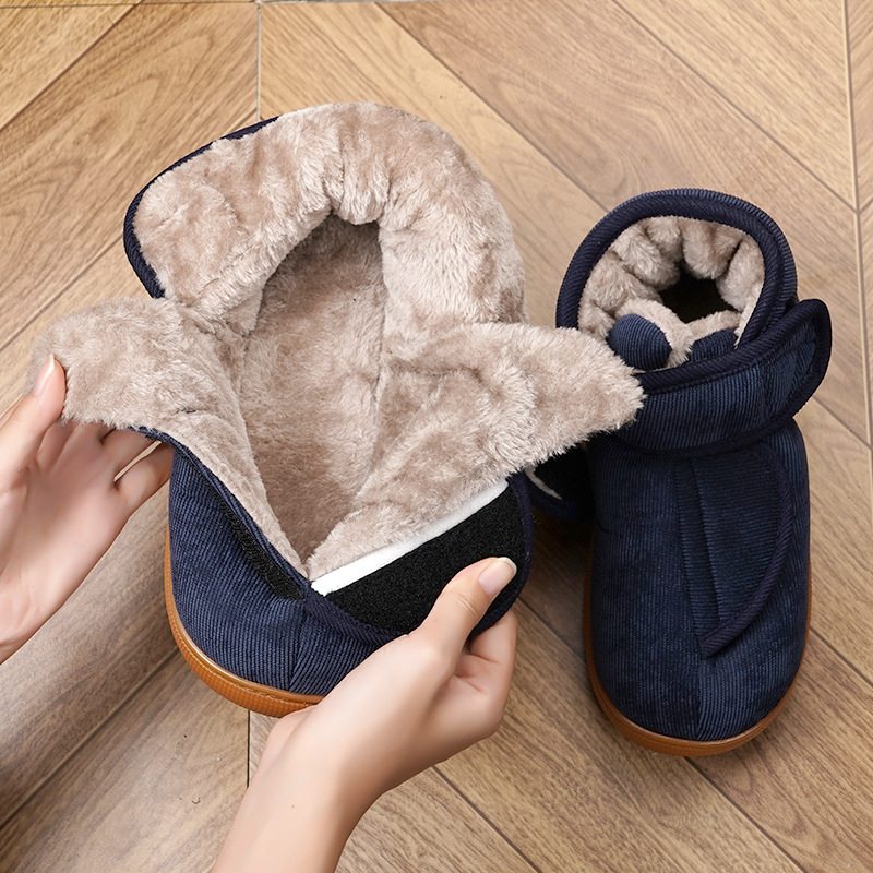 Winter Thickened Cotton Slippers Bag Heel Warm Foot Warm Shoes Thick Sole fleece-lined New Style Middle-aged and Old People Mao Mao Shoes Mother Cotton Shoes