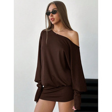G 50982 ��ó����������ͨ�羳��ͷ���ֽڲ��ԳƼ糤��ӡ������ȹ