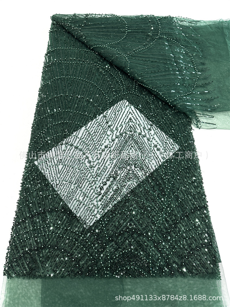 Tejido de bordado de industria pesada, tejido de bordado de sequinilla, tela de malla, cuentas de bordado, fabricantes de tela de bordado en stock al por mayor image 9