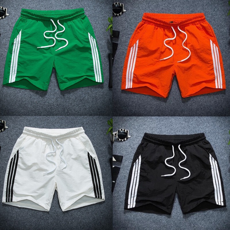 Summer Thin Three-Stripe Shorts Men's Sports Pants Quick-Drying Elastic Youth Casual Loose Running Three-Point Pants