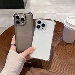 シンプル透明tpu転倒防止iphone16pro携帯ケースアップル15保護カバー14/13/12ソフトケース