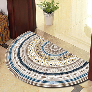 Modern Simple Semi-circular Floor Mat Home Door Mat Home Entrance Door Mat Bathroom Mat Bathroom Water Absorbent Foot Mat