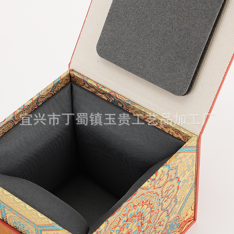 万花油边锦盒紫砂壶单杯建盏首饰盒汝窑西施泡茶壶功夫茶杯包装盒|undefined