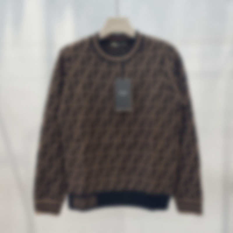 High-end knitted loose-fitting fashion versatile 26 autumn/winter round-neck monogram double-F personalized women's T-shirt top