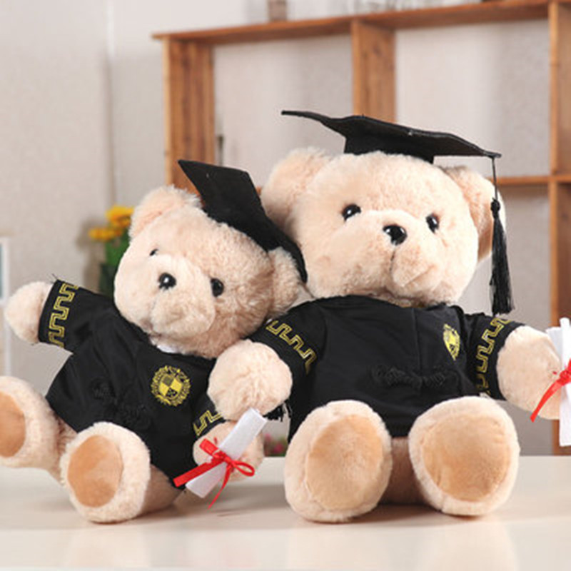 Oso de peluche con sombrero de doctor, lindo, muñeca de graduación, regalo