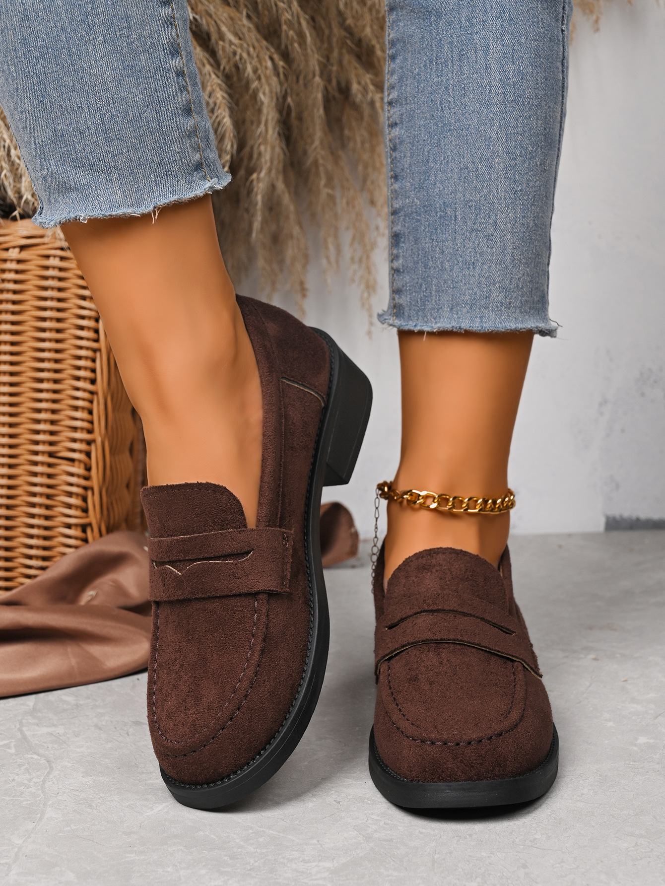 Damen-Slipper im britischen Retro-Stil, niedrig geschnitten, neue Frühlingskollektion_voghion.com