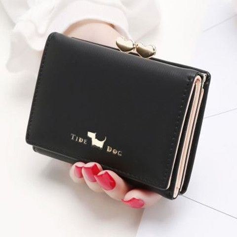 Wallet Women's Korean Style Fashion Small Tri-fold Wallet Portable Short Student Coin Purse Dual-Purpose Wallet Card Holder