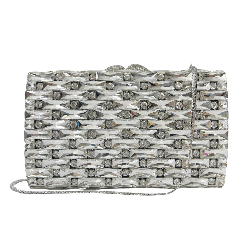 Nuevo paquete de cena con diamantes transfronterizos bolsas de diamantes perforadas bolsas de mujer bolsas de banquete de diamantes de agua de piedra bolsas de mano duras