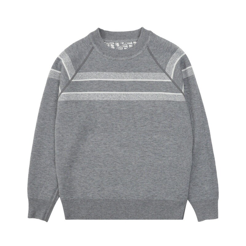 24 New Autumn and Winter Knitted Knitwears, Reversible Stripesd High-Letter Jacquard Round Neck Pullover Knitwears, Same Style for Men and Women