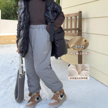 冬季儿童防风裤男童户外夹棉运动裤女童冬款休闲裤子防水批发