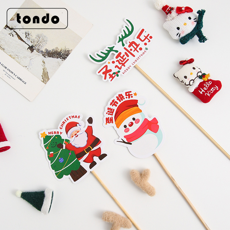 Tang De Christmas Apple Bouquet decoration card Christmas Old man card message card DIY flower packaging material