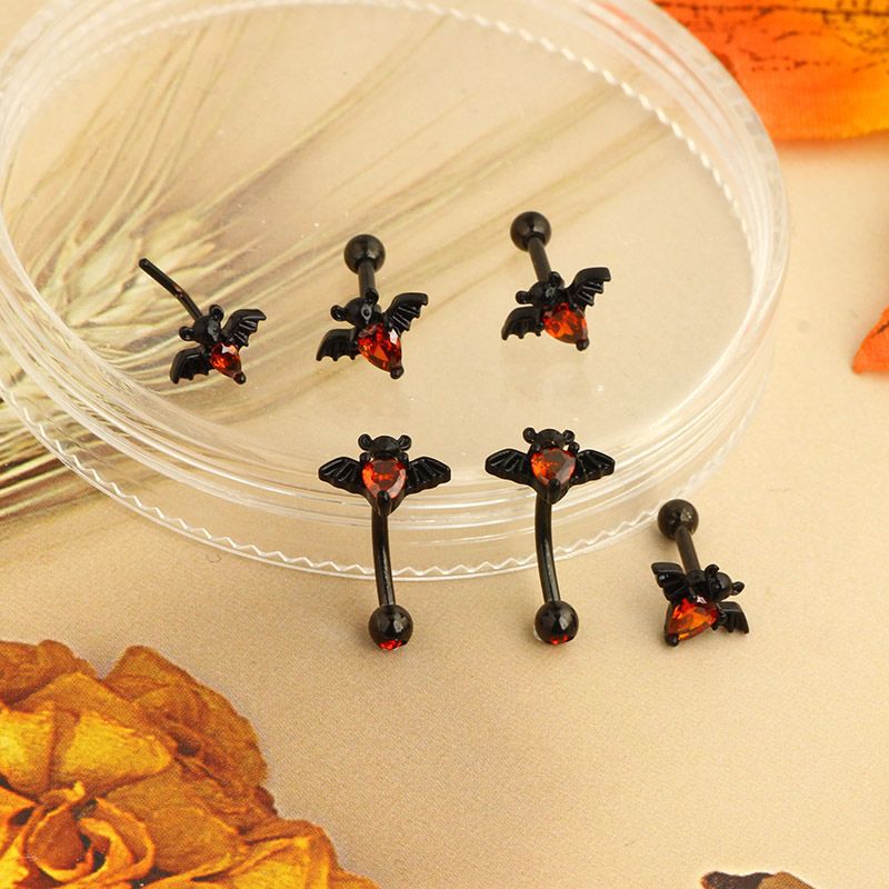 Copper Material 1 Piece Belly Rings Simple Style Heart Shape Copper Inlay Rhinestones Nipple Rings & Studs Belly Rings