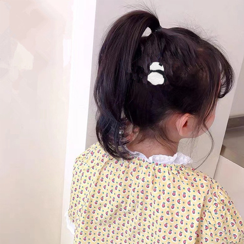Treasure No. 1 Cute Panda Embroidery Stickers Children's Hair Accessories Side Bangs Stickers Girls Broken Hair Stickers Magic Stickers Japanese Style