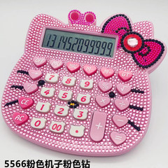 Korean Version New Diamond Butterfly Bow Pen Holder Pink Cute Heart Shape Button Crystal Cat Head Cartoon Computer