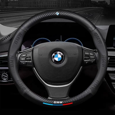 Cross-Border Carbon Fiber Steering Wheel Steering wheel cover - round-bmwblack-38cm