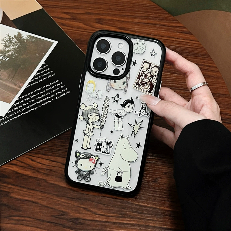 Креативные забавные граффити мультипликационные персонажи для iPhone16 Apple 15ProMax/14/13 новый чехол для телефона