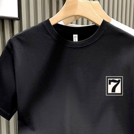 2024 Neues kurzärmliges T-Shirt für Herren Instagram Trendy Letter Printing Slim Fit Vielseitiges Casual Bottom Top mit 5/4_voghion.com