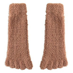 Zhuji coral velvet socks women's winter thickened warm five-finger toe floor socks men's home Plush Sleep socks