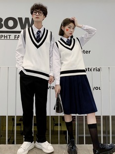 School Uniform Suit British College Style Campus Student White Shirt Junior High School Student Recitation Chorus Suit Graduation Season Class Suit