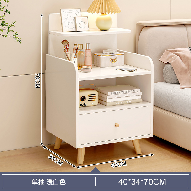 Mesita de noche pequeña, simple, moderna, habitación doméstica, armario de almacenamiento junto a la cama, armario pequeño, estante de cabecera para habitación de alquiler