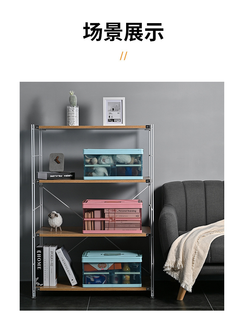 Outdoor Camping Storage Box, Household Storage Box, Picnic Folding Box, Table Integrated Large-Capacity Stall Setup Car Storage Box