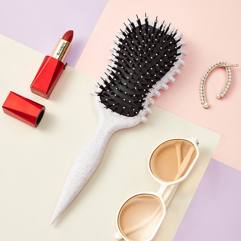 クロスボーダーカーリーヘアスタイリングコーム、豚毛ヘアコーム、ギタースタイルバウンスコーム、エアクッションマッサージコーム、カーリーヘアコーム|undefined
