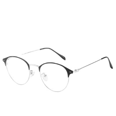 2063亚马逊金属眉毛眼镜框复古开球配镜眼镜架男女蓝光变色平光镜