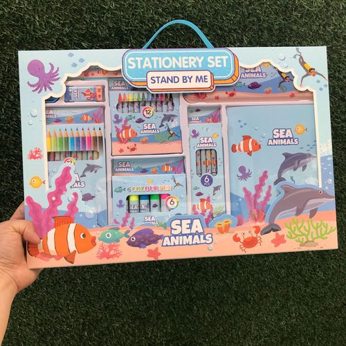 YOY Children's Stationery Set Primary School Pen Box Pencil Dinosaur Animal Watercolor Pen Painting Foreign Trade