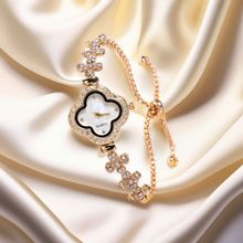 新款女士石英手表爆款小众高级感四叶草镶钻手链表跨境外贸批发