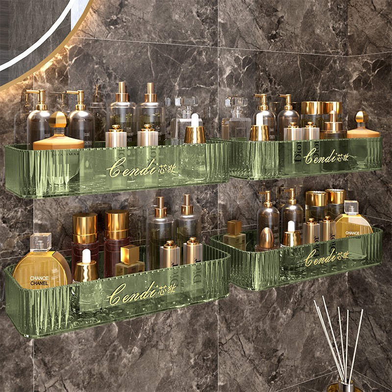 Toilet Storage Rack Light Luxury Punch-free Wall-mounted Bathroom Rack Washstand Wall Cosmetics Storage Rack