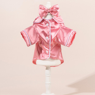 Imitation Silk Pajamas Pet Dog Clothes Teddy VIP Bitter Bear Cat Clothes Two-legged Clothes Spring and Summer Clothes